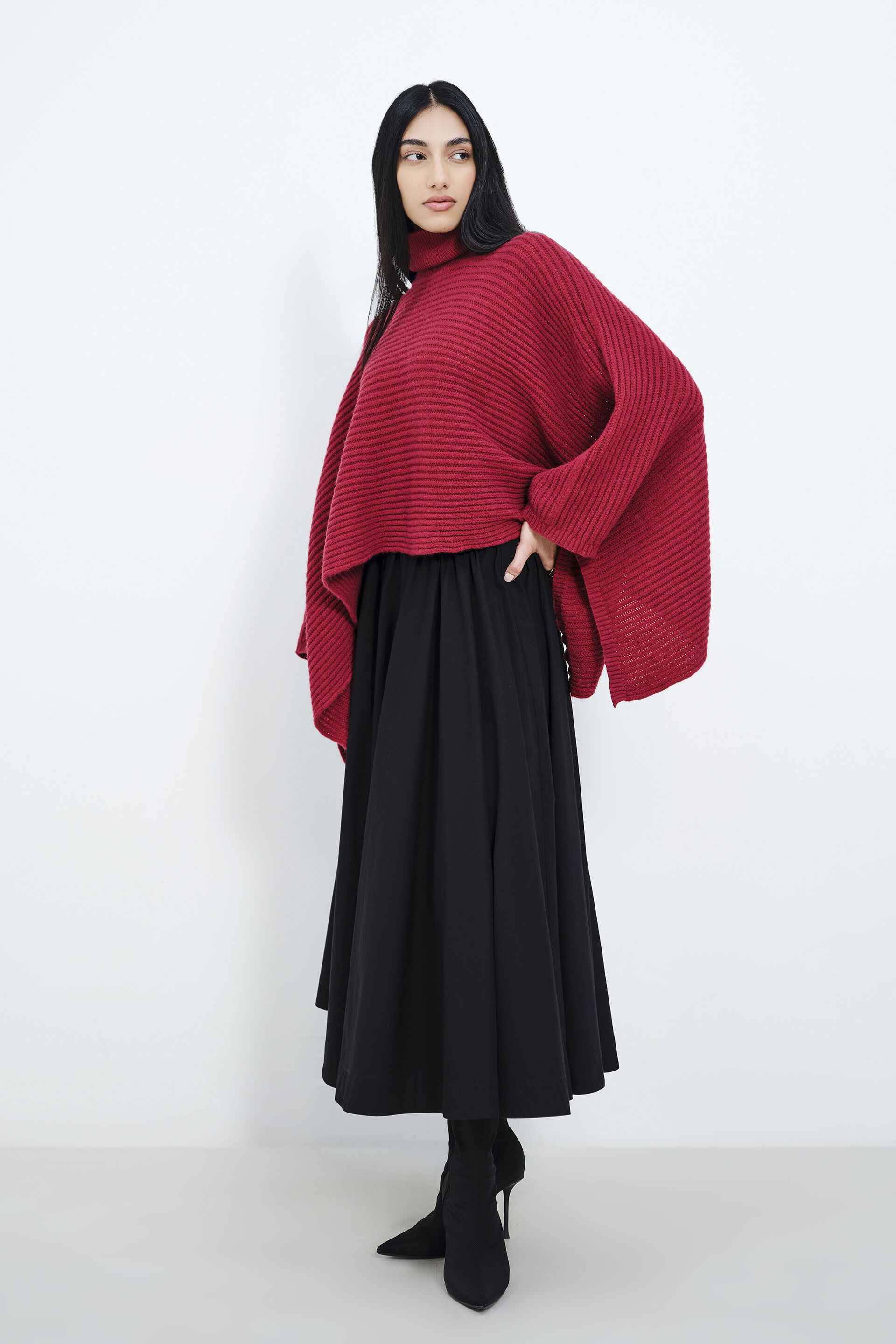 Deep Carmine Red Sweater, Wine, image 4